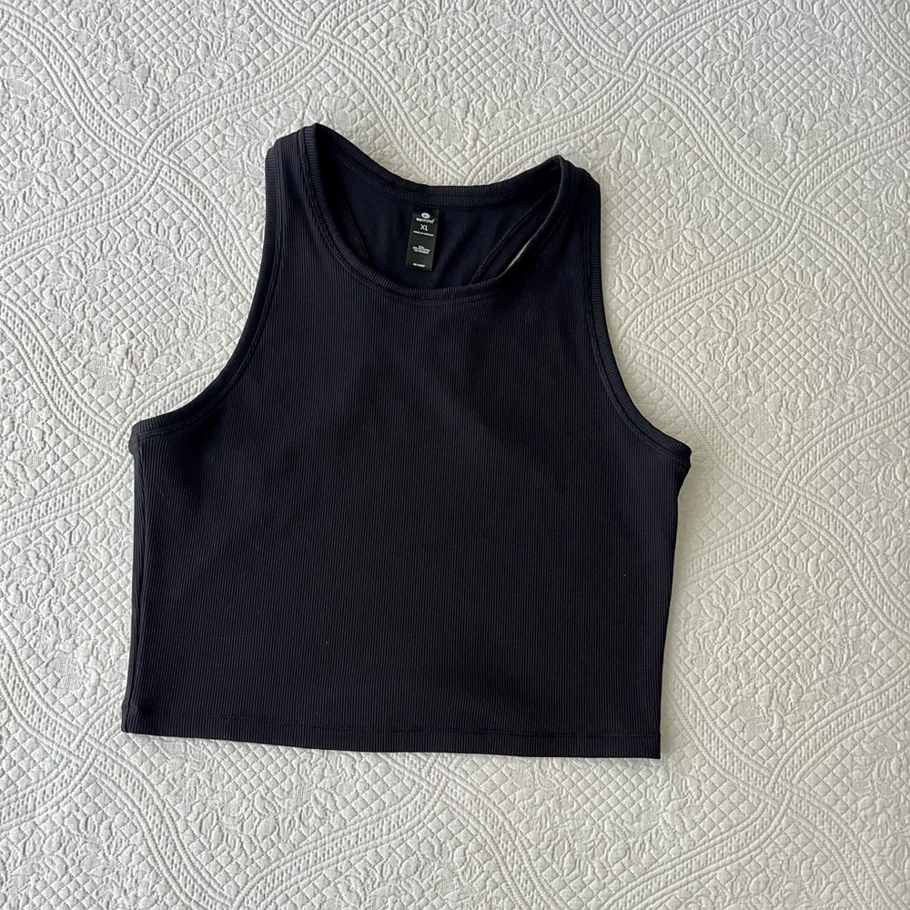 90 Degree By Reflex Midnight Black Crop Top